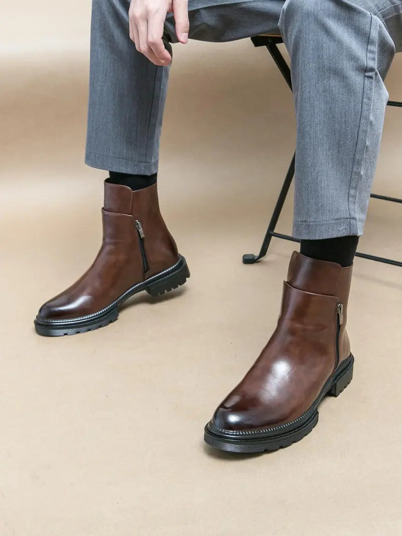 Men’s Ankle Boots Casual Slip On Work and Office Footwear