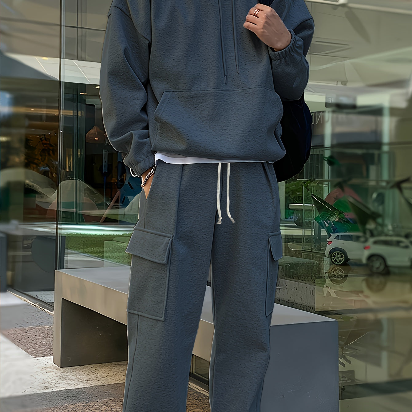 Men's Two Piece Tracksuit Basic Streetwear Cargo