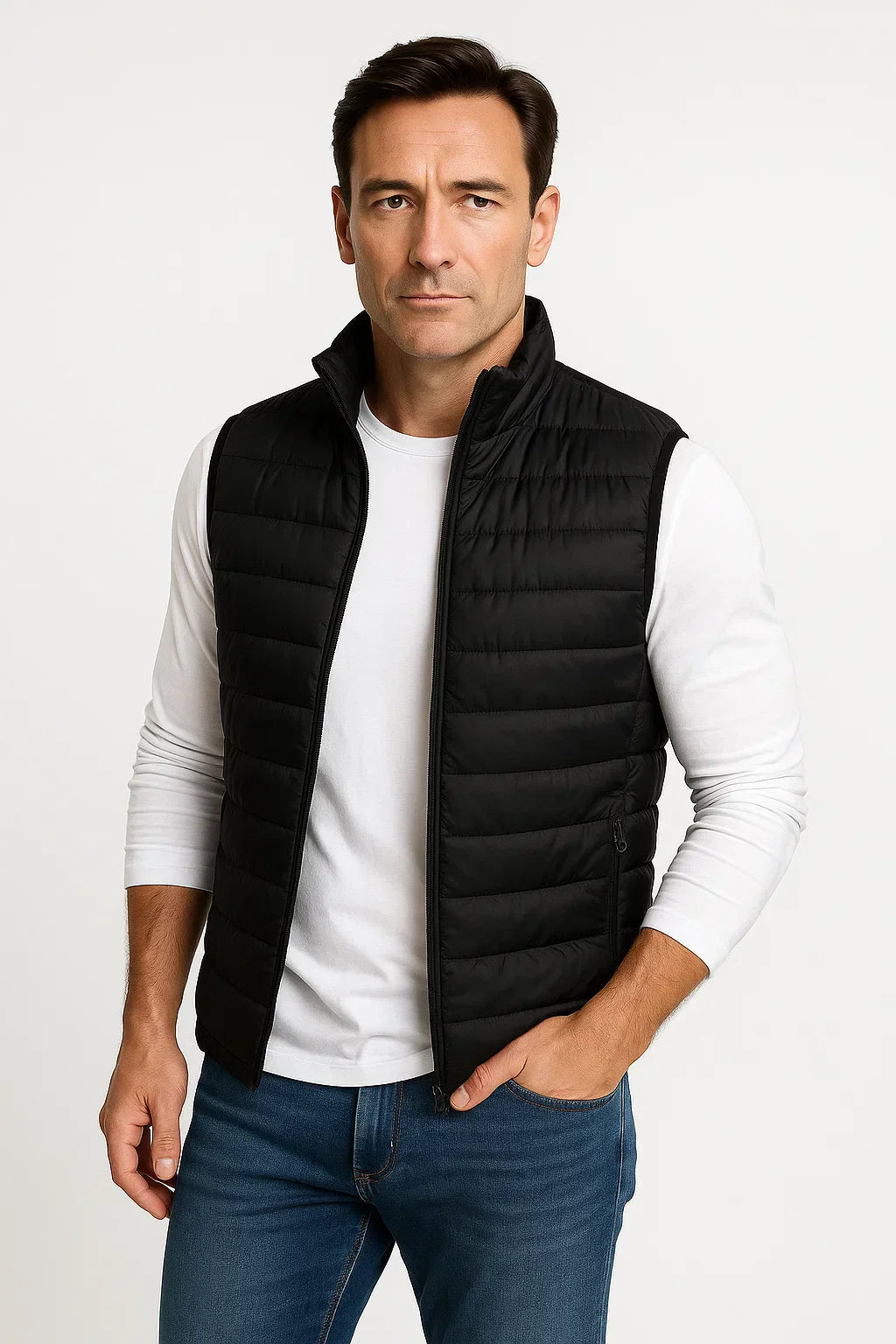 Men’s Lightweight Puffer Vest Sleeveless Zip Up Casual Outdoor Jacket