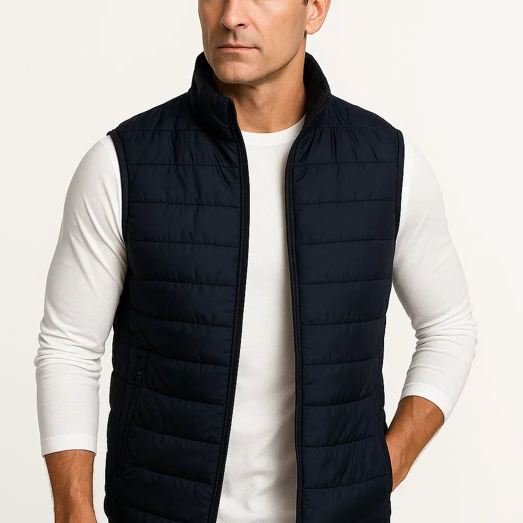 Men’s Lightweight Puffer Vest Sleeveless Zip Up Casual Outdoor Jacket