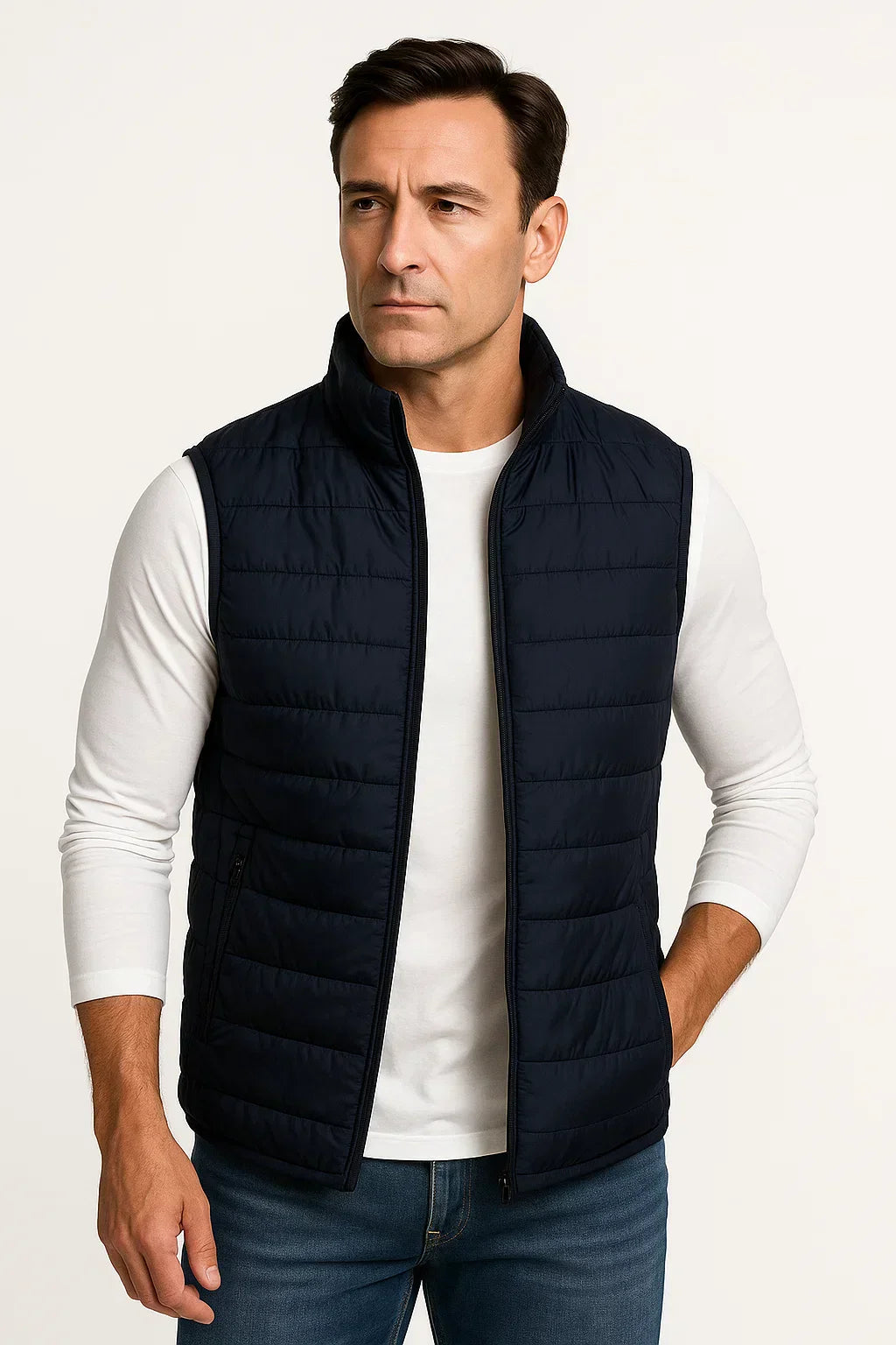Men’s Lightweight Puffer Vest Sleeveless Zip Up Casual Outdoor Jacket