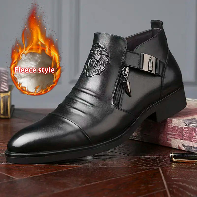 Men’s Dress Ankle Boots Casual Slip On Formal Work Shoes