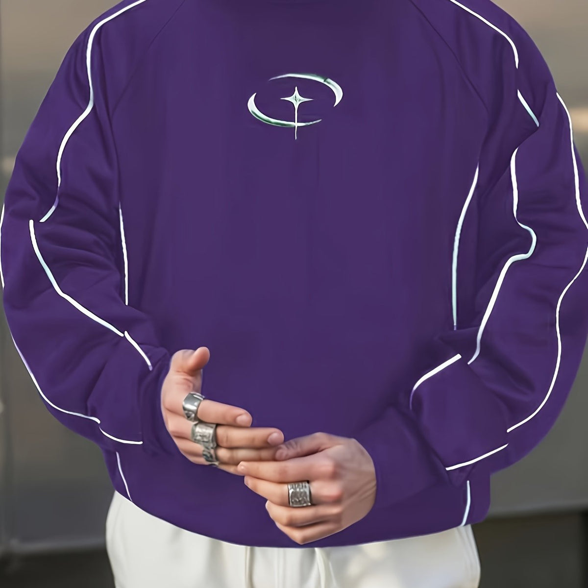 Men’s Crew Neck Sweatshirt Casual Pullover Long Sleeve Top