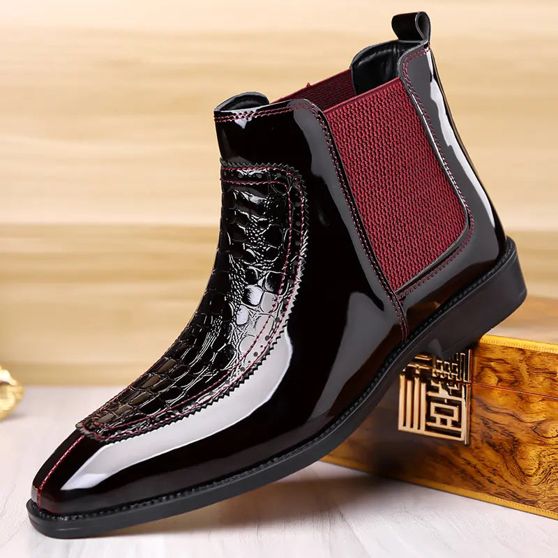 Men’s Chelsea Ankle Boots Slip On Dress Shoes Formal Work Footwear