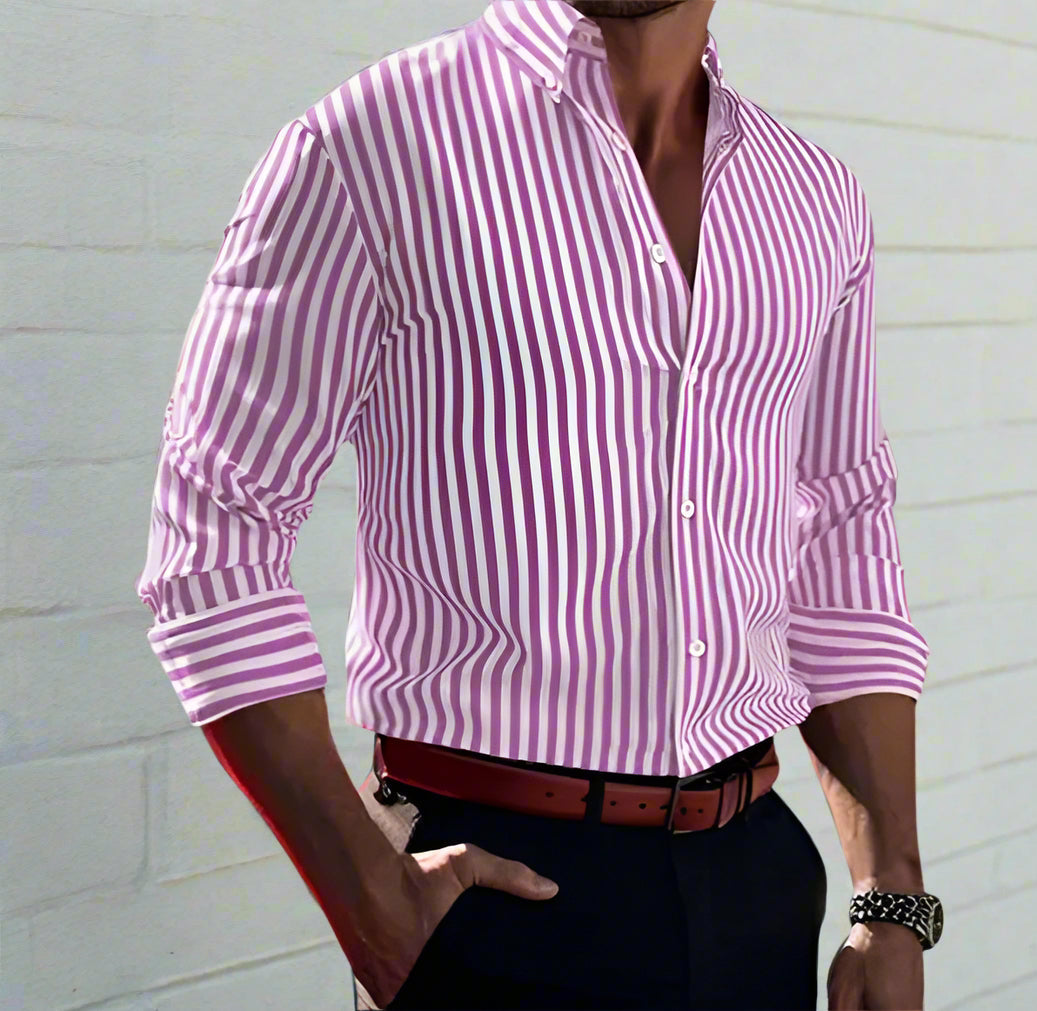 Napoli Classic Striped Men Breathable Shirt Blouse