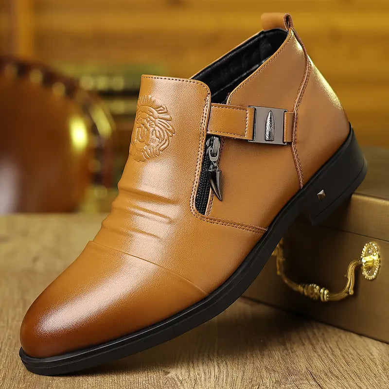 Men’s Dress Ankle Boots Casual Slip On Formal Work Shoes