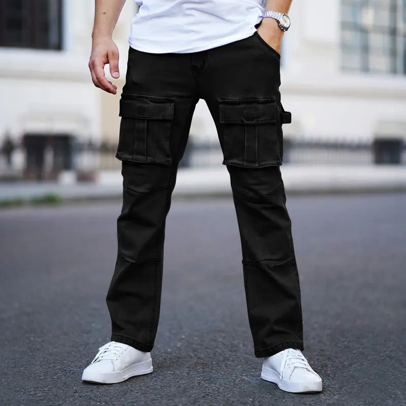 Men’s Cargo Pants Loose Fit Casual Streetwear Utility Trousers