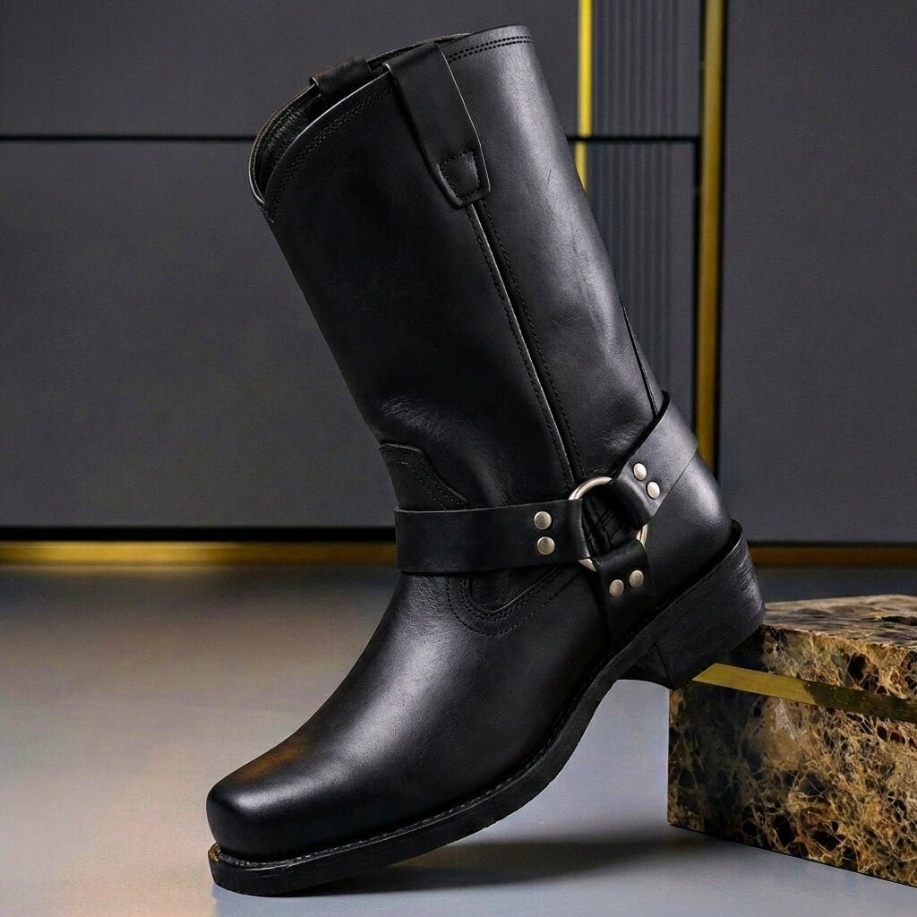 Men’s Western Boots Tall Casual Buckle Detail Footwear