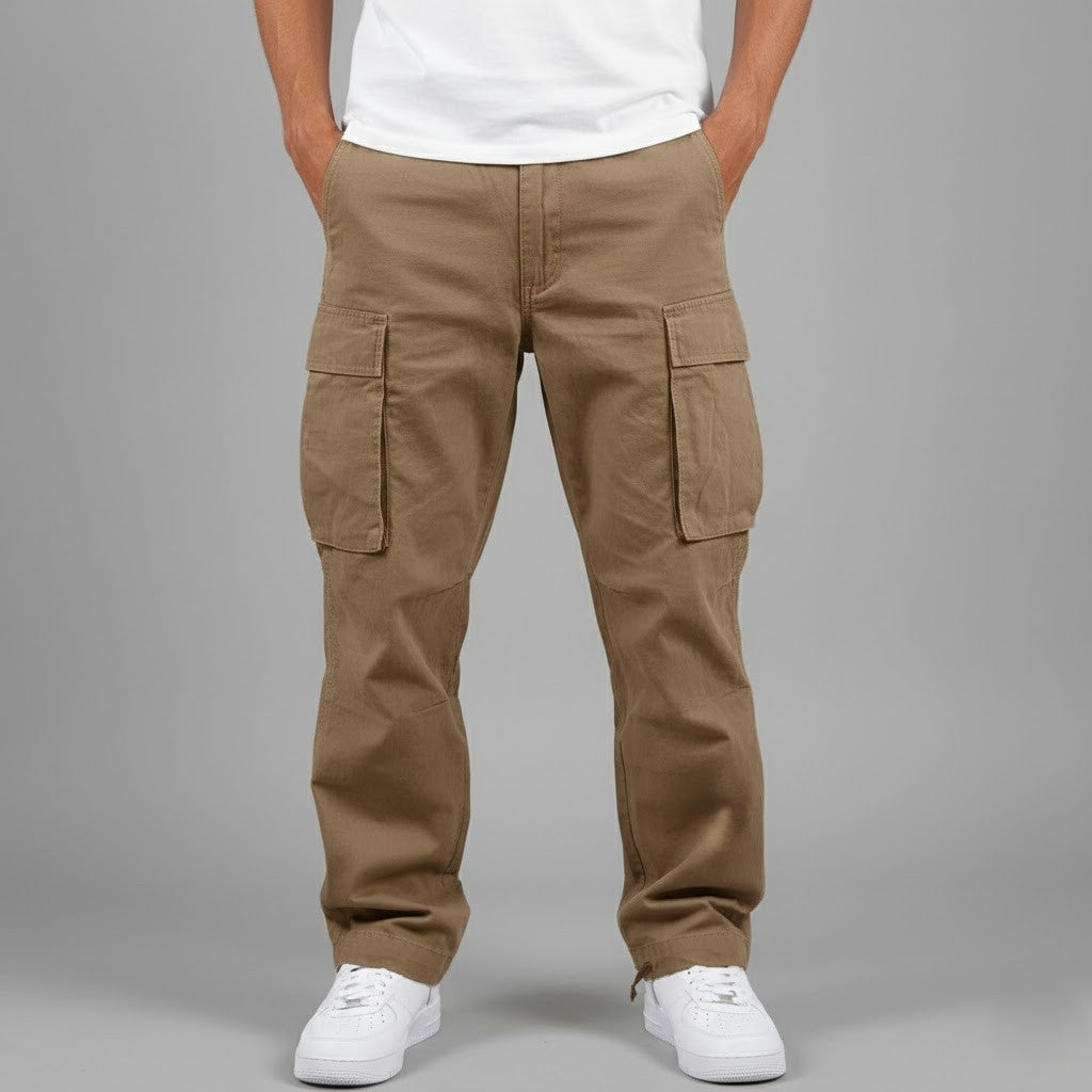 Men's Casual Utility Cargo Trousers Relaxed Fit with Multi Pockets