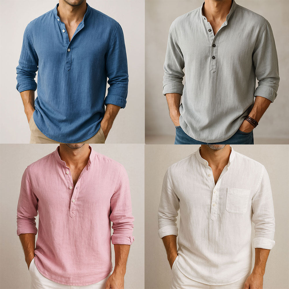 Vento Classico Men’s Linen Shirt – Breathable Lightweight Casual Shirt