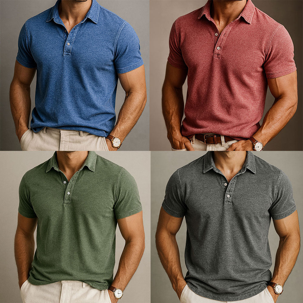 Porto Men Vintage Button Polo