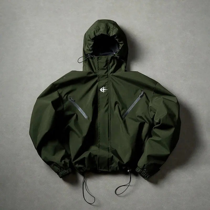 Men’s Outdoor Vintage Streetwear Jacket Zip Up Casual Windbreaker Lightweight Hooded