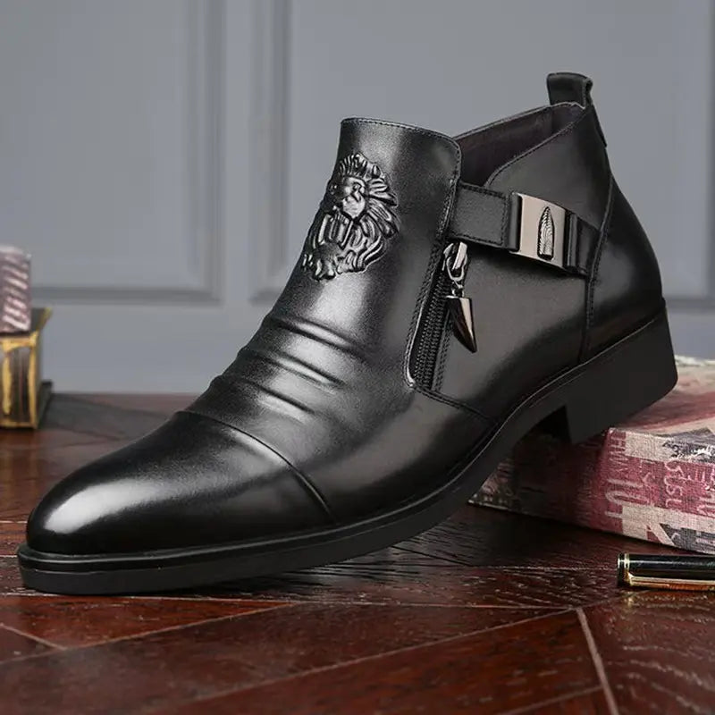 Men’s Dress Ankle Boots Casual Slip On Formal Work Shoes
