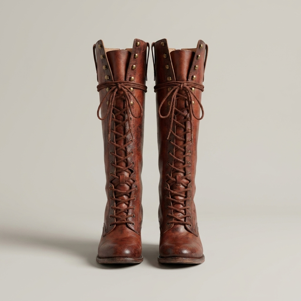 Women’s Knee High Boots Lace Up Long Boots Casual Footwear