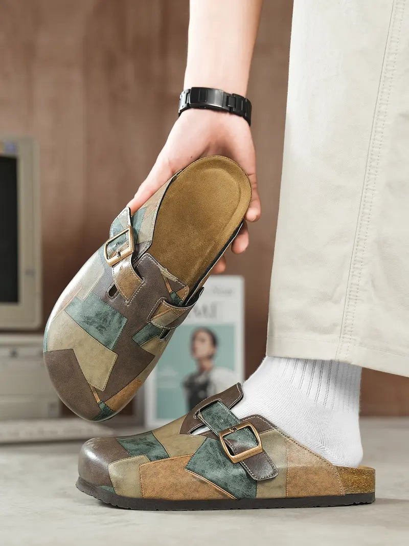Men’s Casual Slip On Sandals Adjustable Buckle Comfort Slides