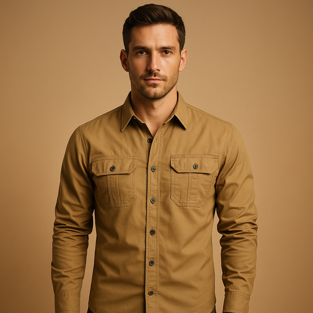 Cotton Cargo Shirt Blouse with Pockets for Men | Dorian - Solorfit
