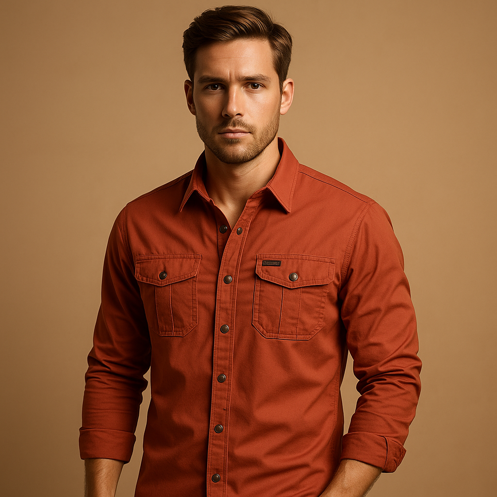 Cotton Cargo Shirt Blouse with Pockets for Men | Dorian - Solorfit