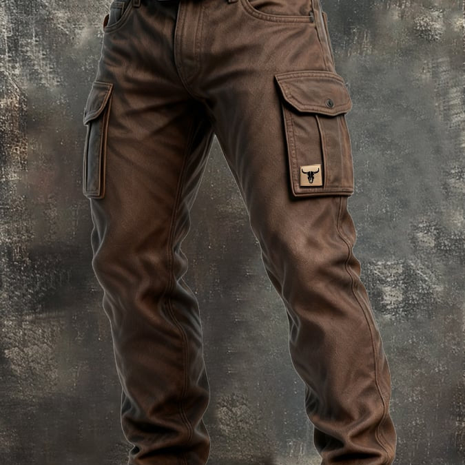Vladan Men’s Multi-Pocket Trousers | Utility Brown Cargo Pants