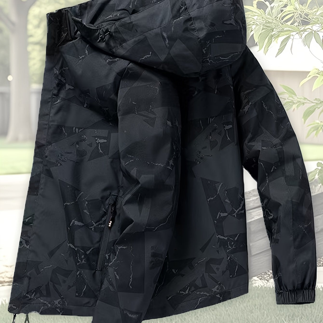 Men's Autumn Windproof Camouflage Hooded Jacket with Breathable Lining