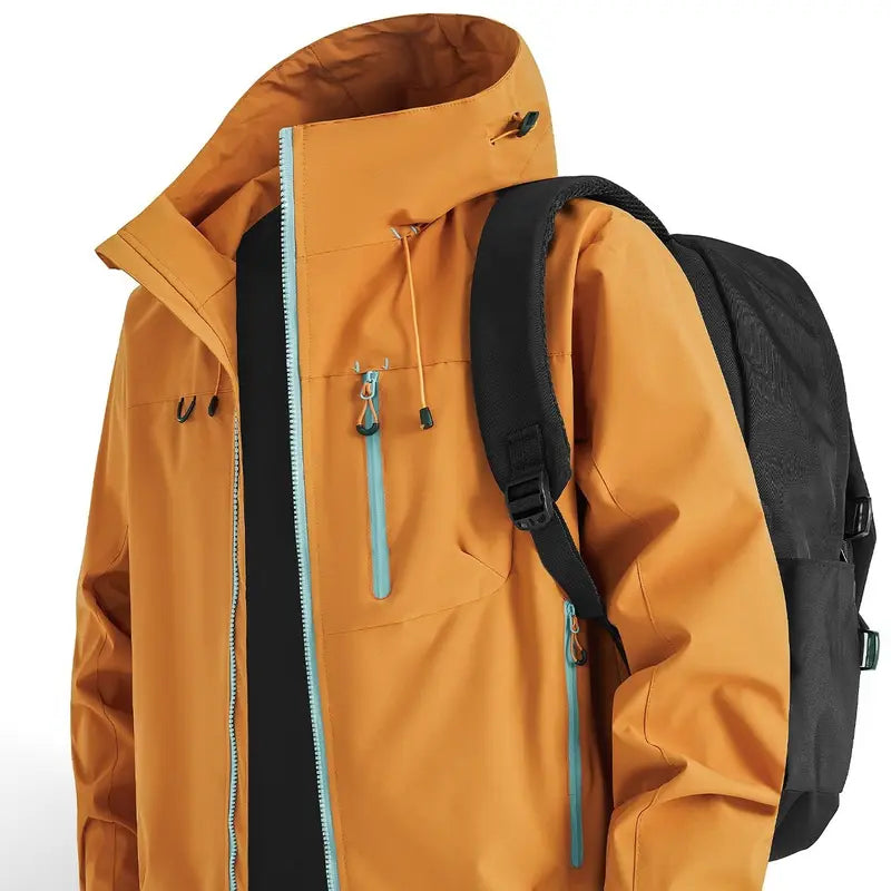 Men’s Hooded Outdoor Jacket Functional Zip Up Travel Jacket