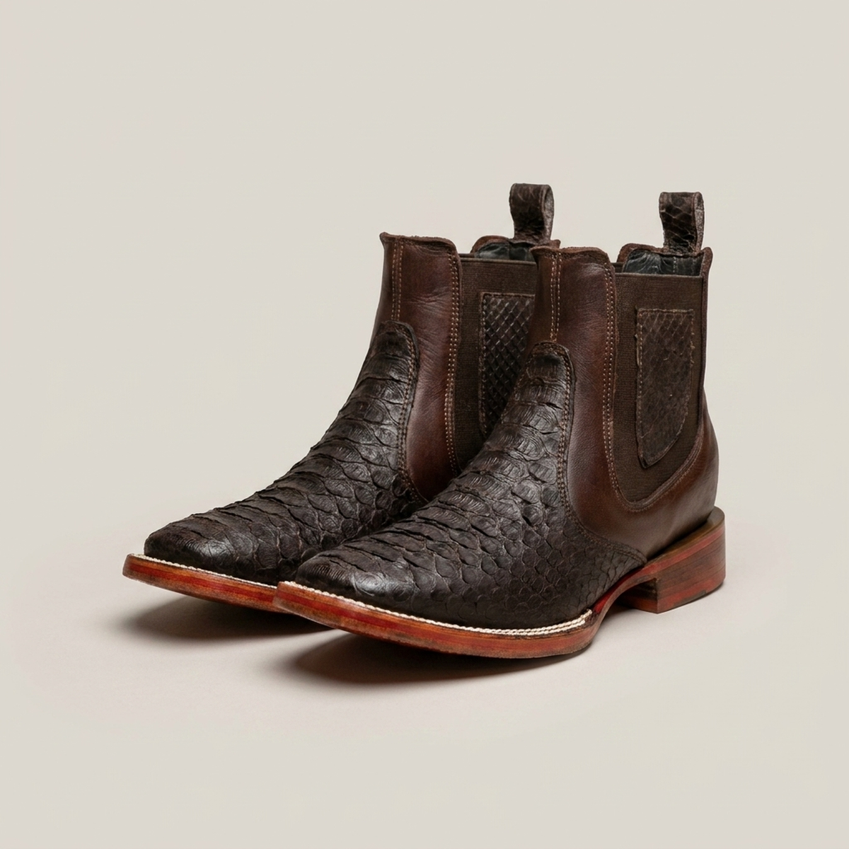 Men’s Western Ankle Boots Casual Slip On Dress Shoes