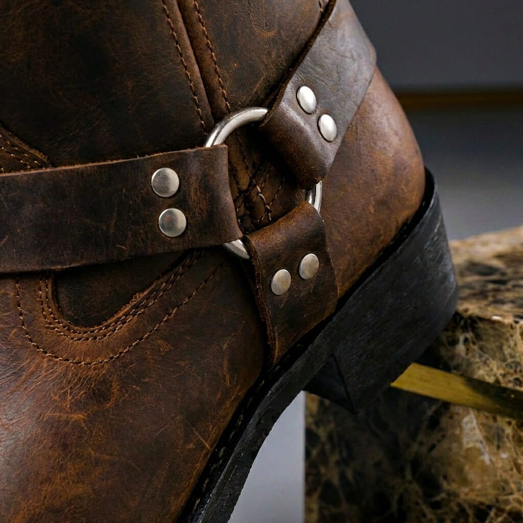 Men’s Western Boots Tall Casual Buckle Detail Footwear