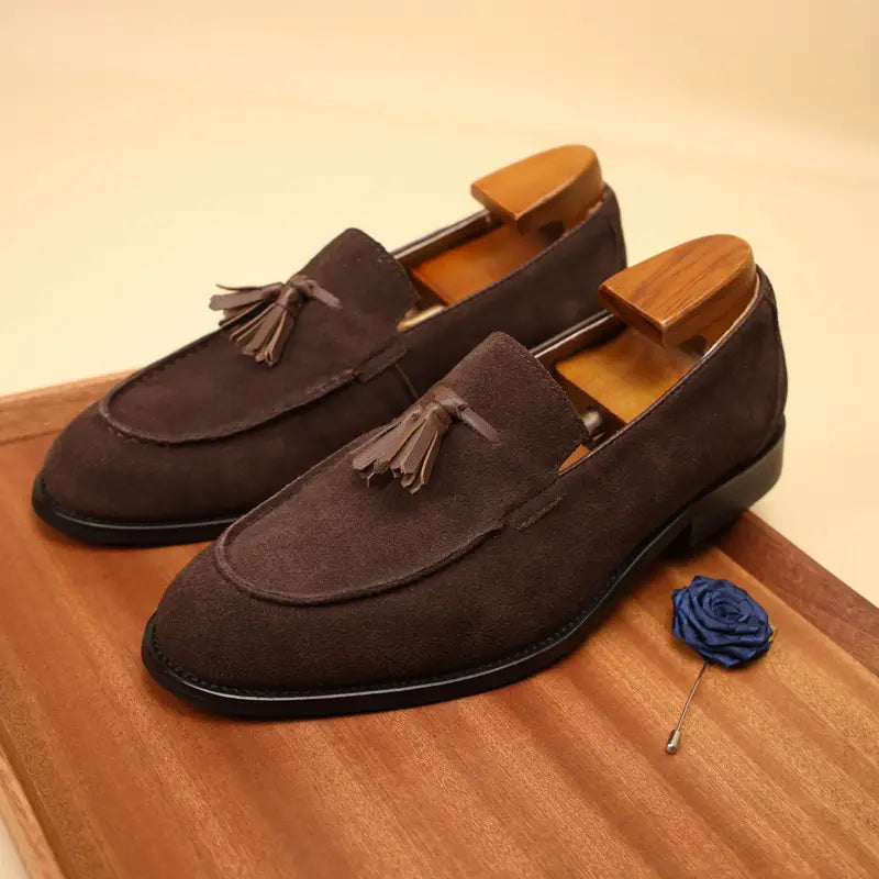 Solorfit | Men's Vintage Fringed Loafers – Premium Top Grain Cowhide Leather - Solorfit