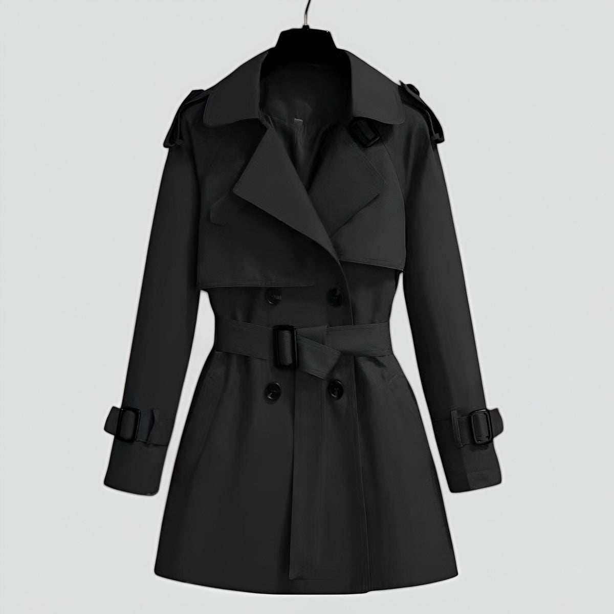 Women’s Trench Coat Double Breasted Long Coat Casual Outerwear