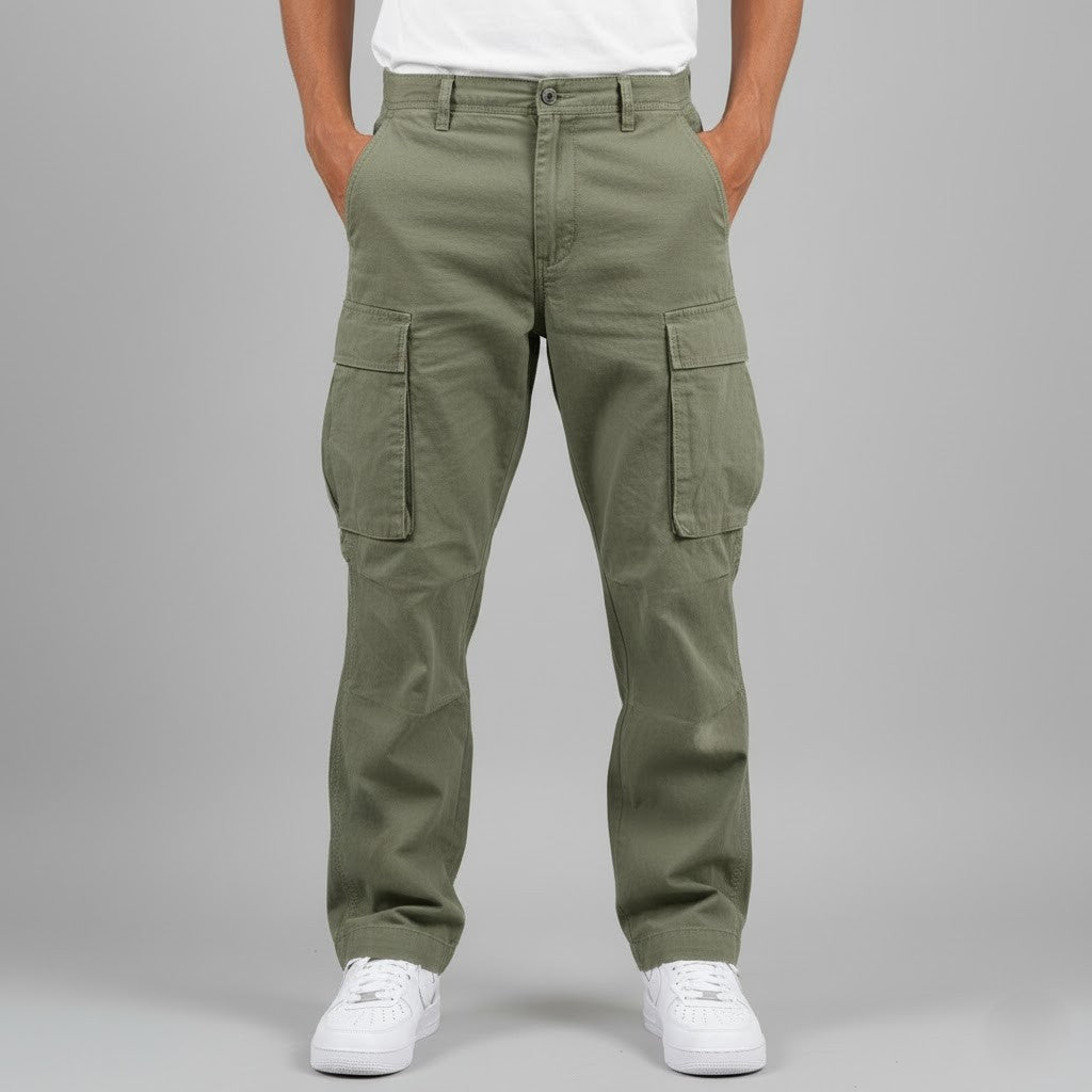 Men’s Utility Cargo Pants Relaxed Fit Multi Pocket Casual Trousers