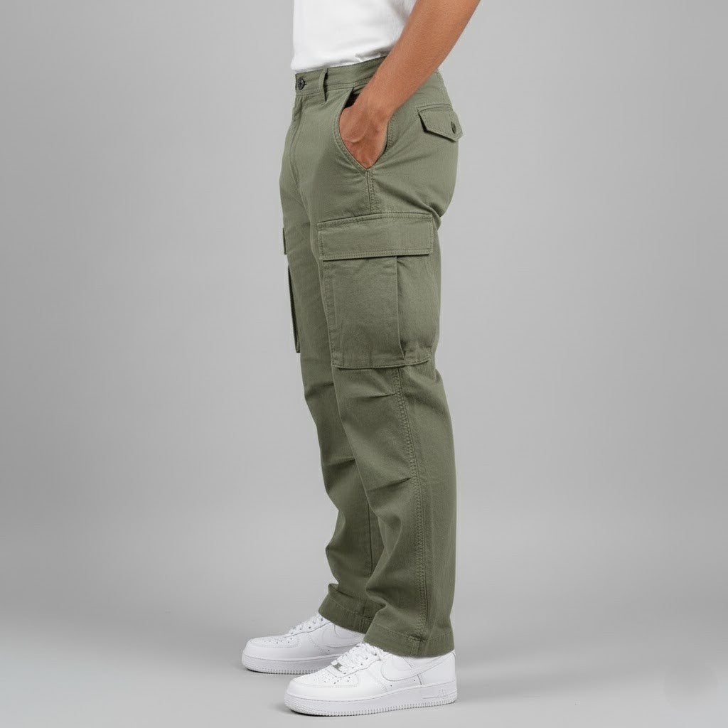 Men’s Utility Cargo Pants Relaxed Fit Multi Pocket Casual Trousers