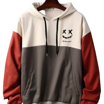 Men’s Casual Smiley Face Hoodie – Round Neck Streetwear Pullover