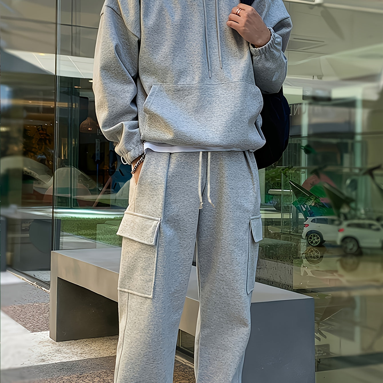 Men's Two Piece Tracksuit Basic Streetwear Cargo