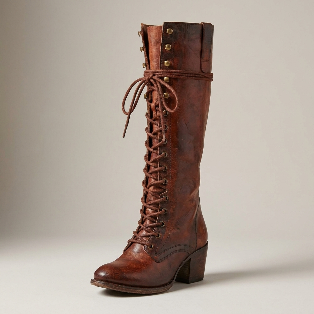 Women’s Knee High Boots Lace Up Long Boots Casual Footwear