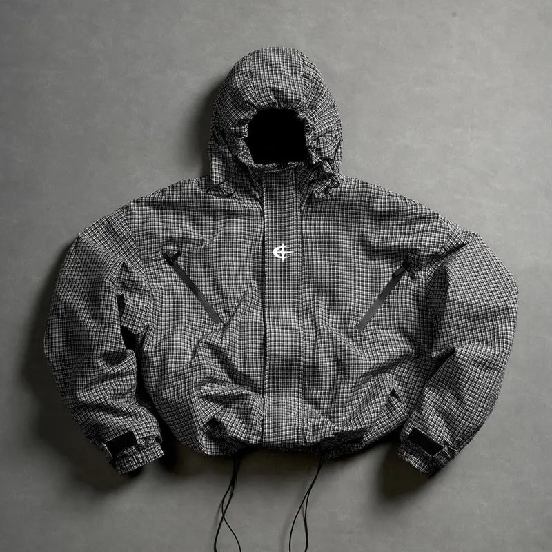 Men’s Outdoor Vintage Streetwear Jacket Zip Up Casual Windbreaker Lightweight Hooded