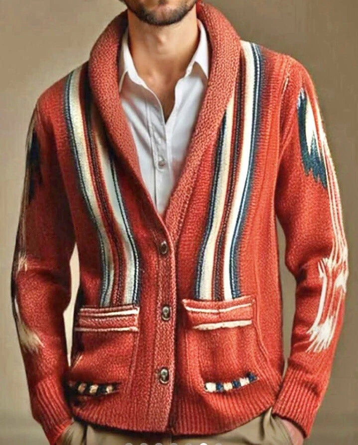 Frontier Weave Men Wool Cardigan - Solorfit