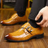 Solorfit | Crocodile-Pattern Slip-On Loafers for Men – Stylish Buckle Details & Tapered Toe - Solorfit