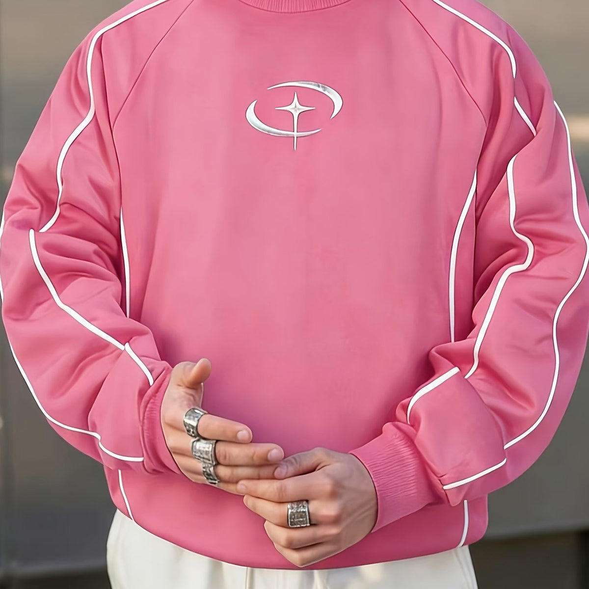 Men’s Crew Neck Sweatshirt Casual Pullover Long Sleeve Top
