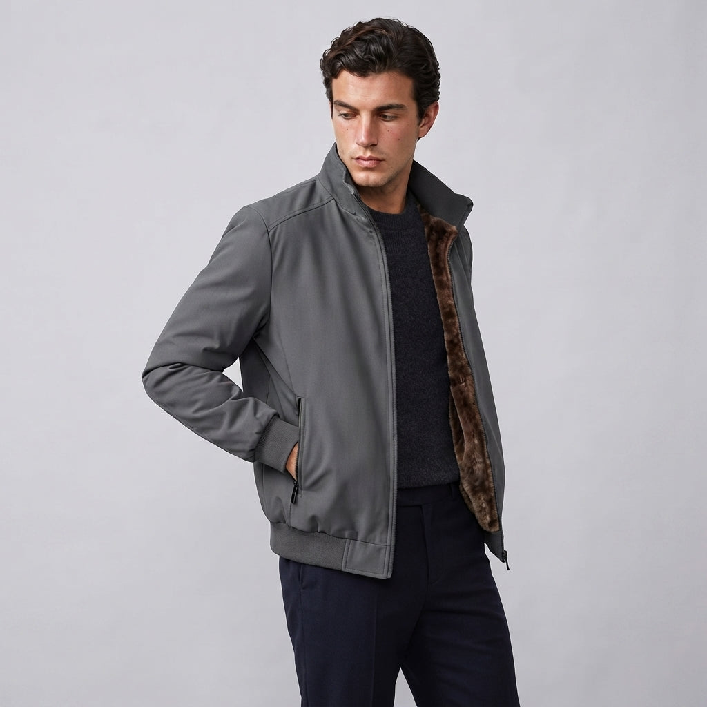 Men’s Casual Bomber Jacket Zip Up Lightweight Everyday Outerwear