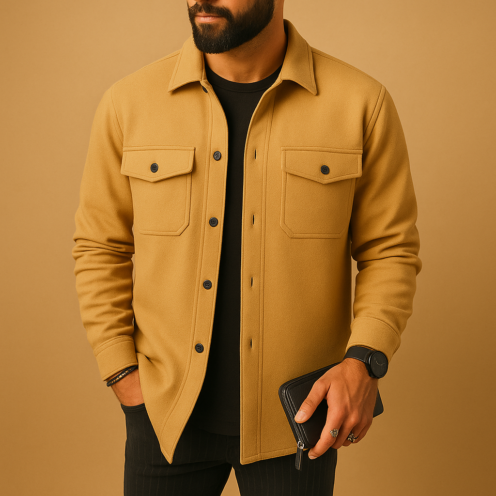 Flannel Long Sleeve Button Jacket Men Spring  | Ethan