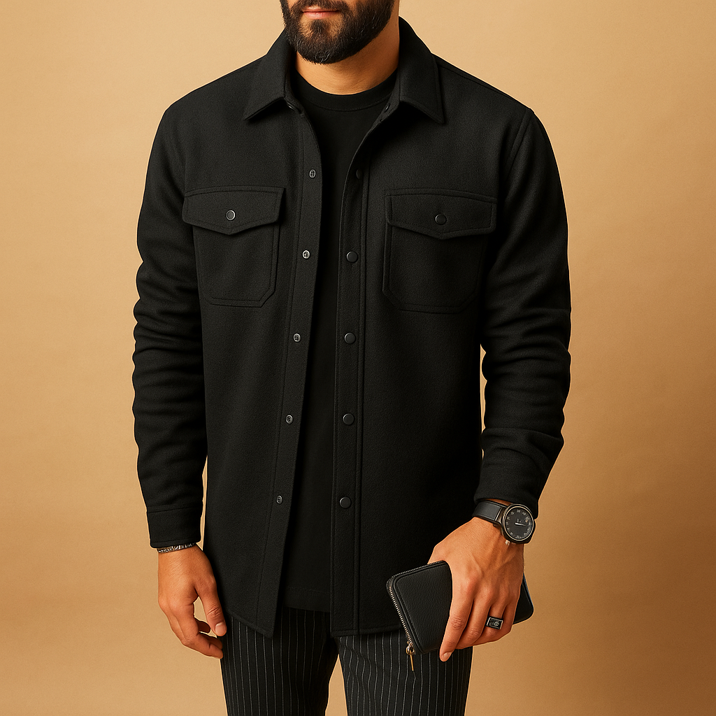 Flannel Long Sleeve Button Jacket Men Spring  | Ethan