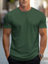 Men’s Solid Color T-Shirt – Crew Neck Streetwear Style in Polyester - Solorfit