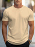 Men’s Solid Color T-Shirt – Crew Neck Streetwear Style in Polyester - Solorfit