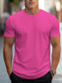 Men’s Solid Color T-Shirt – Crew Neck Streetwear Style in Polyester - Solorfit