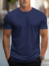 Men’s Solid Color T-Shirt – Crew Neck Streetwear Style in Polyester - Solorfit