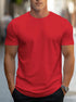 Men’s Solid Color T-Shirt – Crew Neck Streetwear Style in Polyester - Solorfit