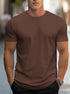 Men’s Solid Color T-Shirt – Crew Neck Streetwear Style in Polyester - Solorfit