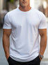 Men’s Solid Color T-Shirt – Crew Neck Streetwear Style in Polyester - Solorfit