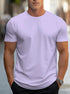 Men’s Solid Color T-Shirt – Crew Neck Streetwear Style in Polyester - Solorfit
