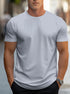 Men’s Solid Color T-Shirt – Crew Neck Streetwear Style in Polyester - Solorfit