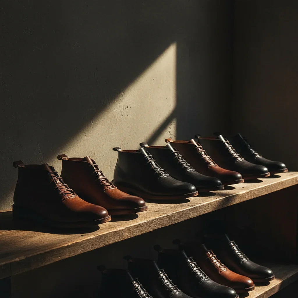 Robbin – Hand-Finished Genuine Leather Ankle Boots for Men